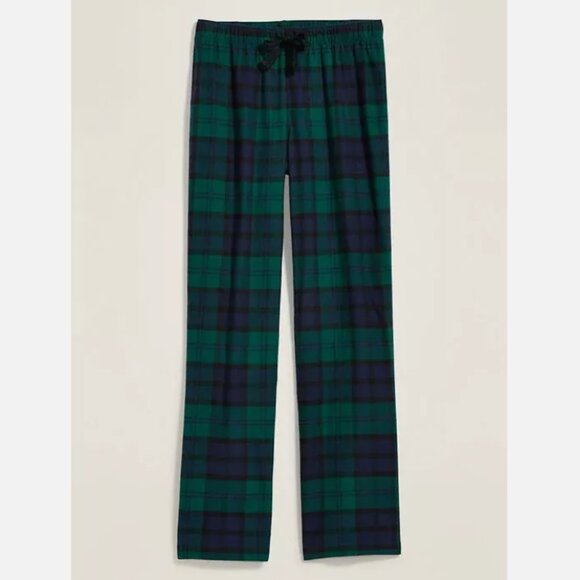 NWT Old Navy Patterned Flannel Pajama Pants Green Plaid Tartan Women XS - Picture 1 of 2